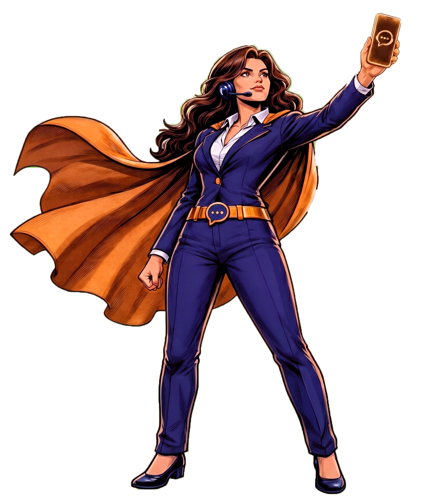 A super-powered legal hero, cape flying, answering the call